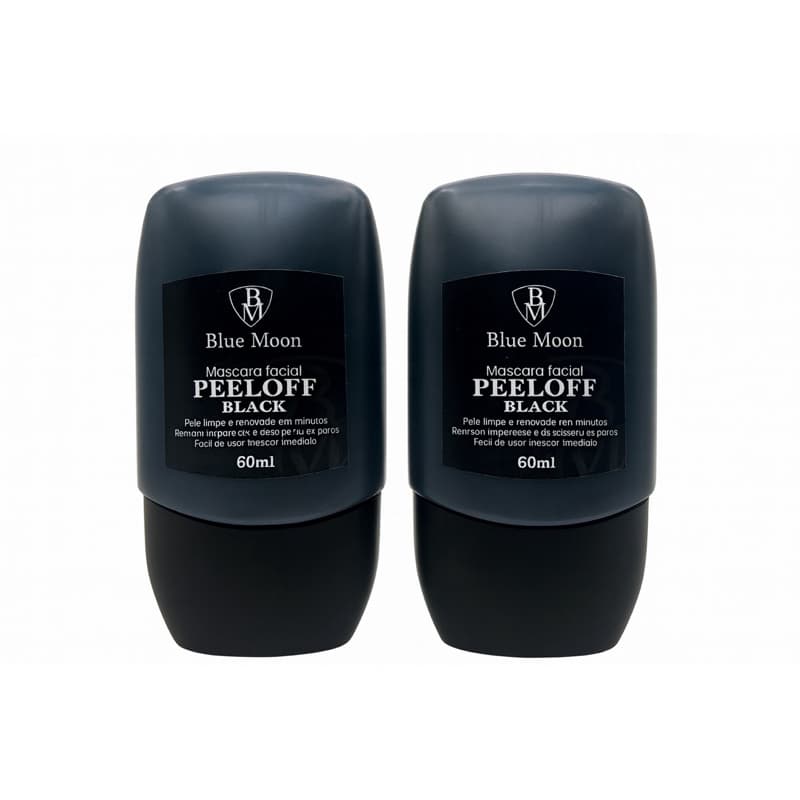 Máscara Facial Peel Off Black Blue Moon kit 2 peca 60ml |Removedora de Cravos, Limpeza , Controle Oleosidade, Unissex