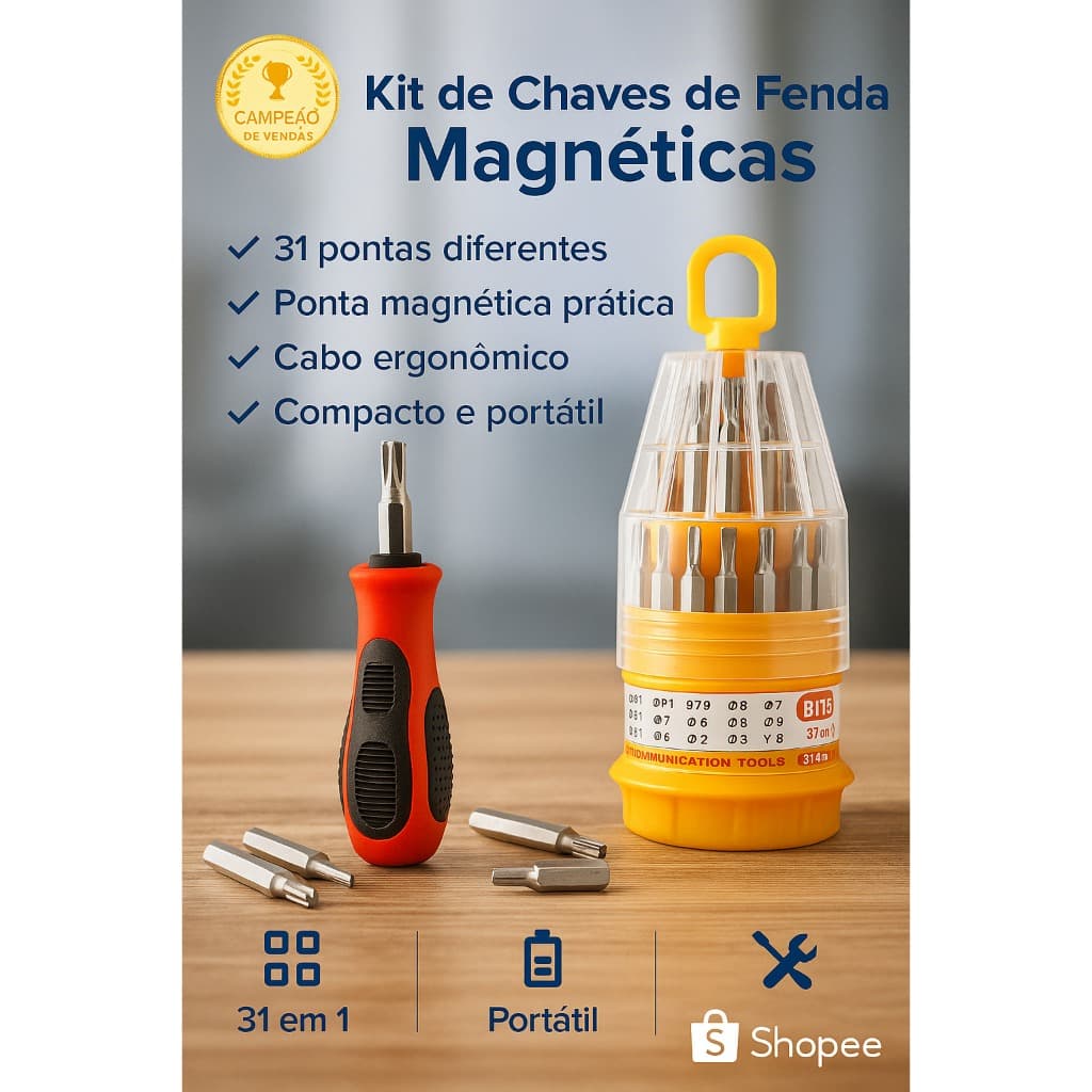 Jogo de Chaves de Precisão. Kit de Ferramentas 31 em 1 ELECTROc SCREW DRIVER SET