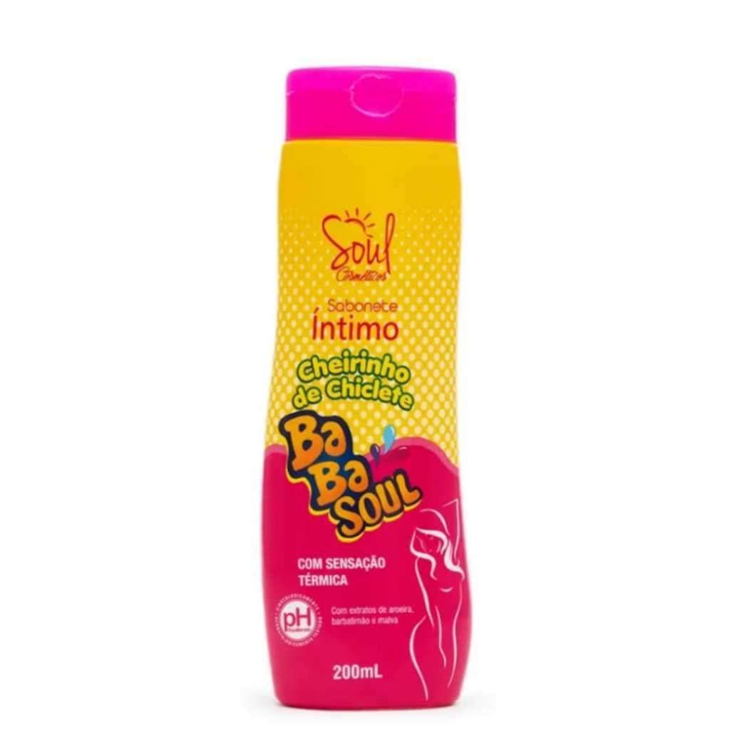 Sabonete Íntimo Cheirinho de Chiclete Babasoul Com Sensação Térmica Soul Cosméticos 200ml