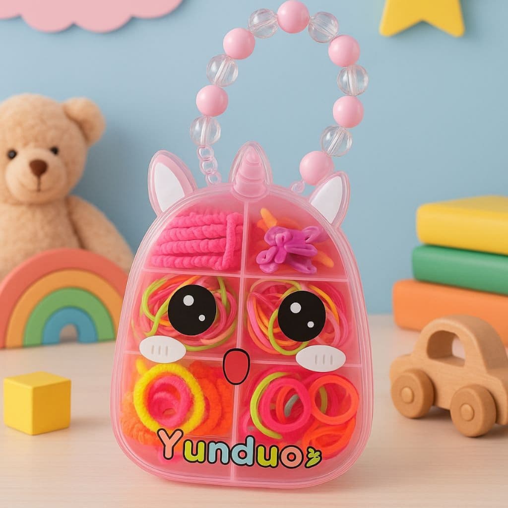 Kit Presilhas e Elásticos de Cabelo Infantil Coloridos Xuxinha Laço Menina