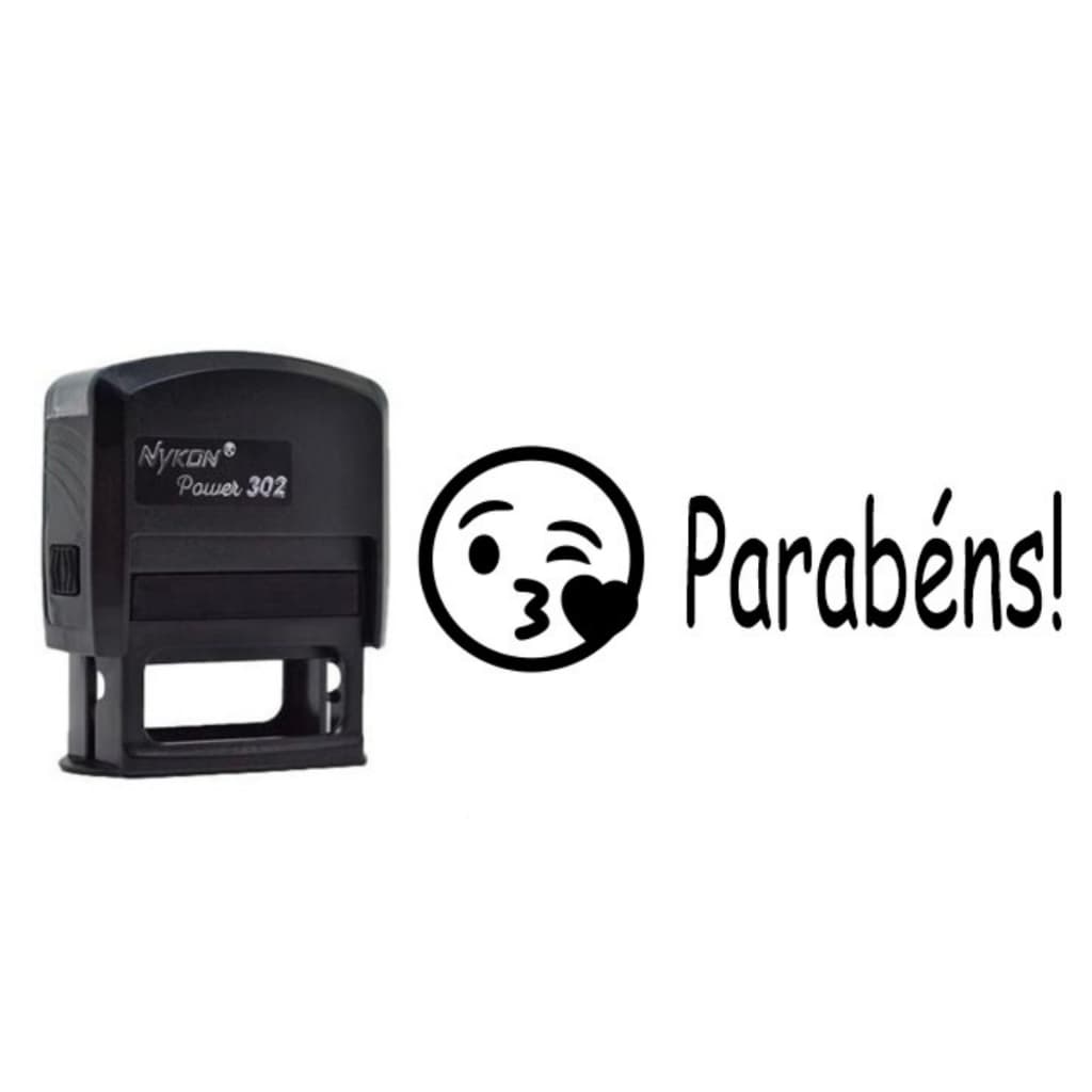 Carimbo Automático Preto "Parabéns" – Motivação e Feedback Positivo