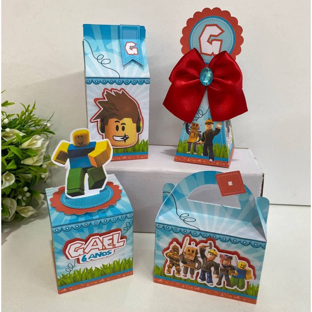 Kit festa personalizada Roblox / Personalizados Roblox / caixa milk /caixinha para festa
