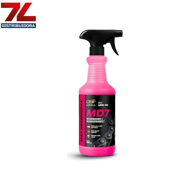 Desengraxante Multiuso MD7 (H7) Spray 500ml Limpeza Pesada Original Concentrado Automotivo Motor Óleo Graxa 500ML