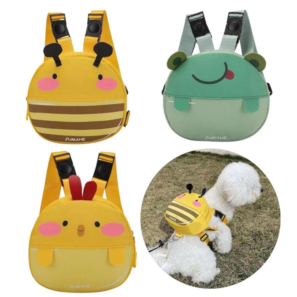 Coleira Mochila Para Cães E Gato Peitoral Com Guia Ajustável Confortável Mochila Pet Animal
