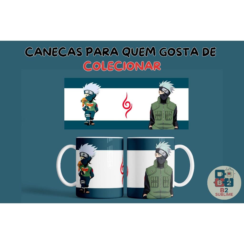 Caneca Cerâmica Hatake Kakashi 325ml – Personalizada | Presente Geek Criativo