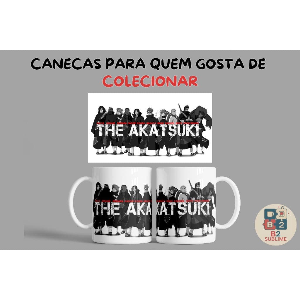 Caneca Cerâmica Akatsuki 325ml – Personalizada | Presente Geek Criativo