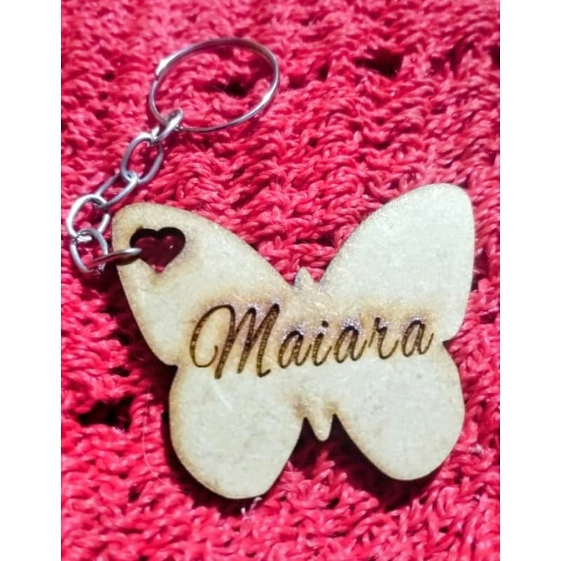 KIT 20 CHAVEIROS BORBOLETA PERSONALIZADA COM NOME POR R 22,90