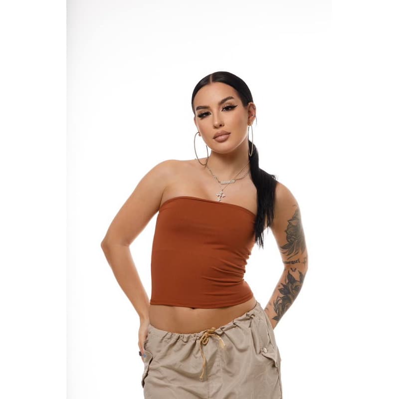 Tube Top Marrom Estiloso e Confortável