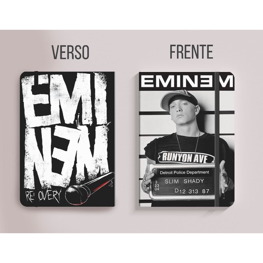 Caderno Moleskine Hip Hop Rap – Capa Dura, Inspirado em Eminem e 2Pac, Papel Avena 21x14