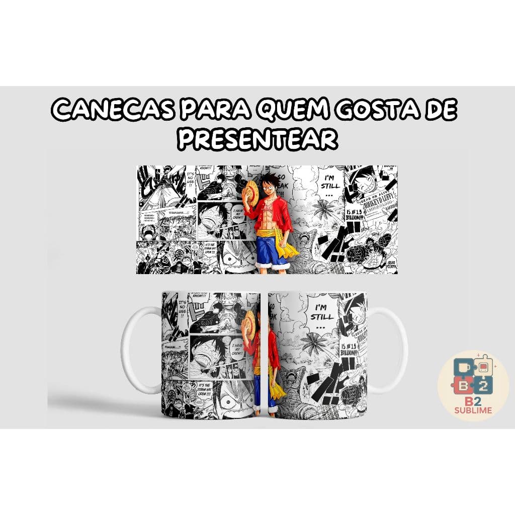 Caneca Cerâmica Luffy 325ml – Personalizada | Presente Geek Criativo