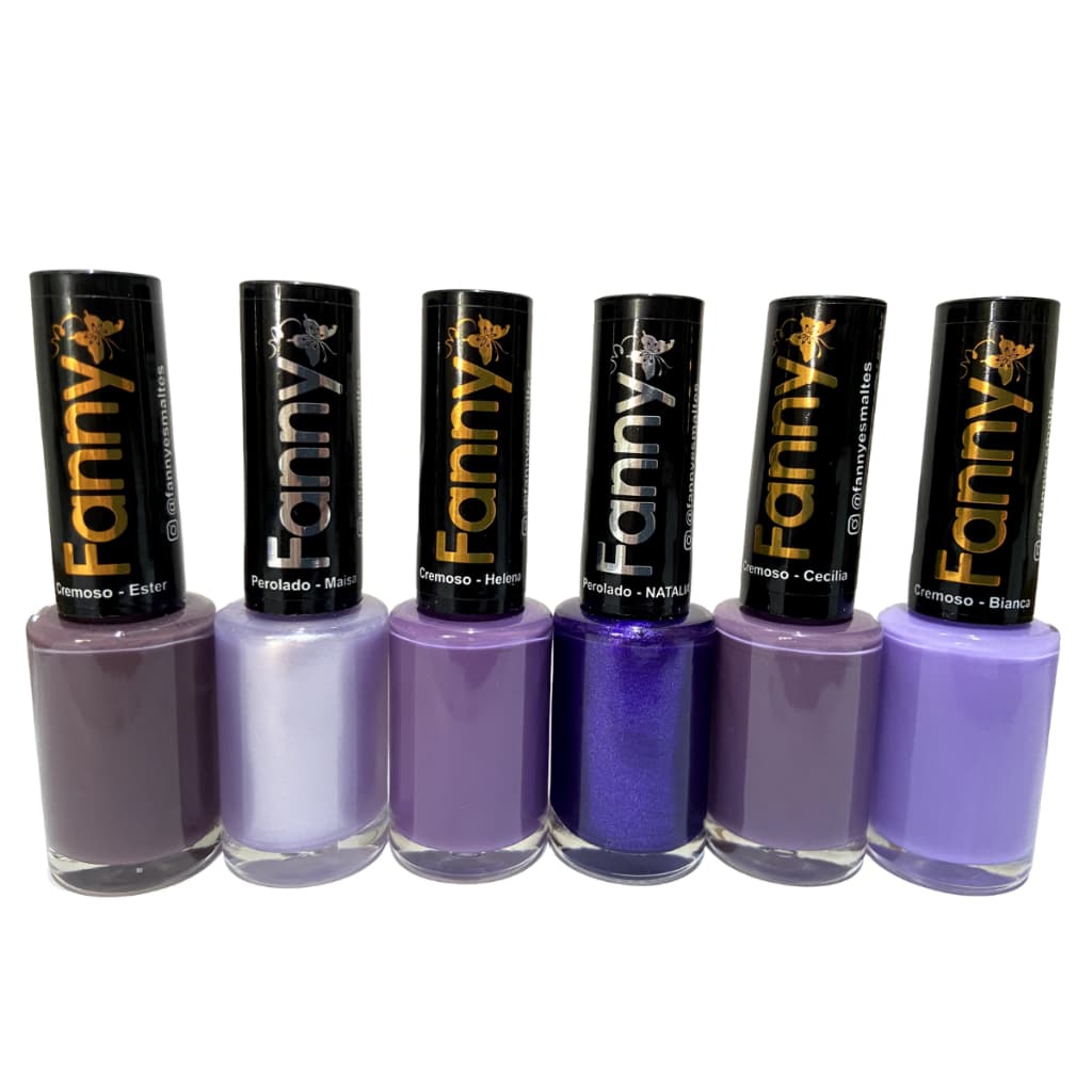 KIT FANNY ESMALTE 6 UNIDADES COLEÇÃO PURPURA
