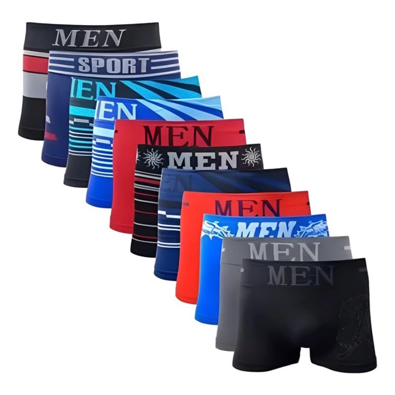Kit 12 Cuecas Boxer Masculina Microfibra Adulto Sem Costura