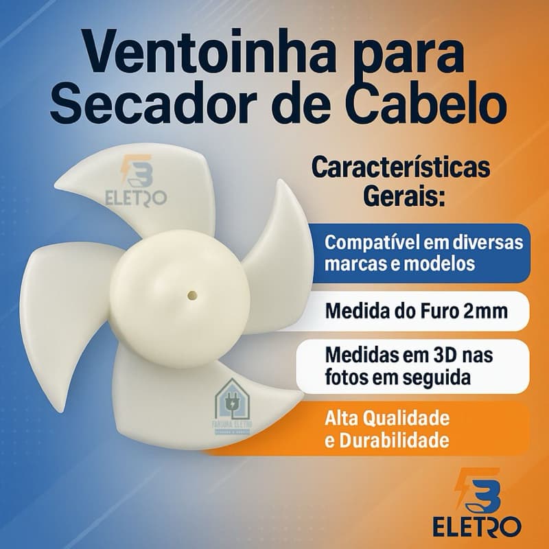Ventoinha Hélice para Secadores de Cabelo Gama Italy Diversos