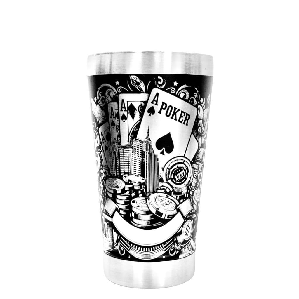 ♠️♥️ Copo Térmico Personalizado GRAVAÇÃO A LASER 360º – Edição Poker | 473ml ♦️♣️