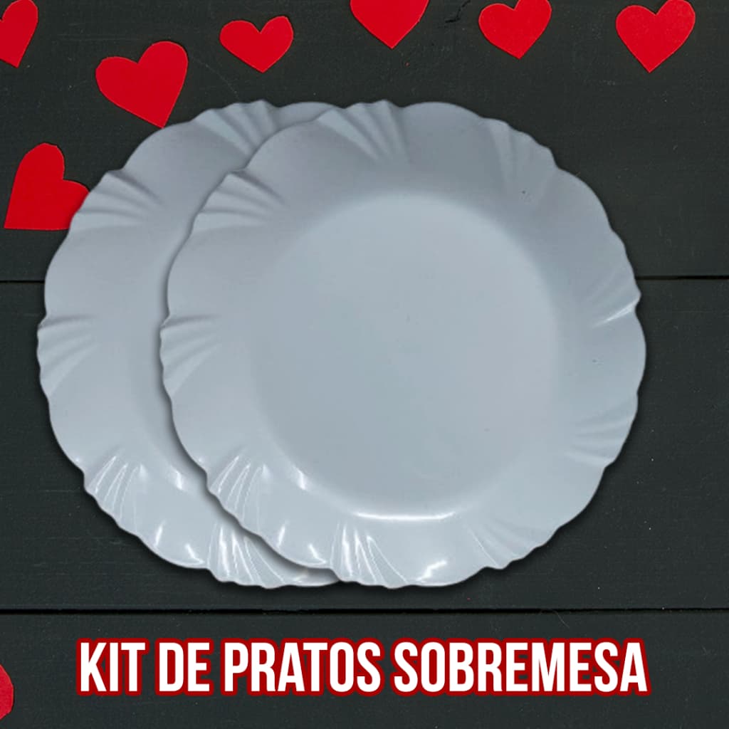 Kit com 10 Pratinhos Rasos de Sobremesa Branco de Plástico doces festa casamentos eventos