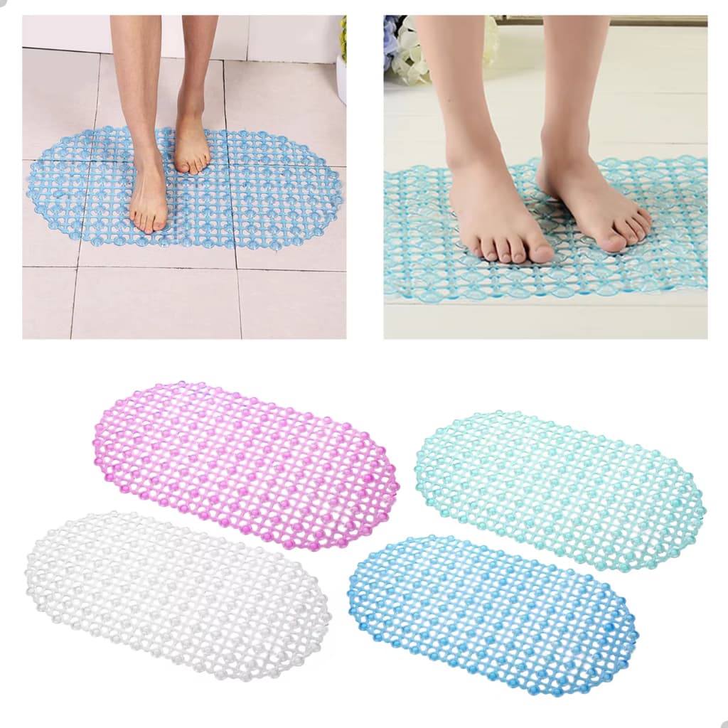 Tapete Banheiro Antiderrapante com Ventosas Chuveiro Silicone 66cm Conforto e Proteção