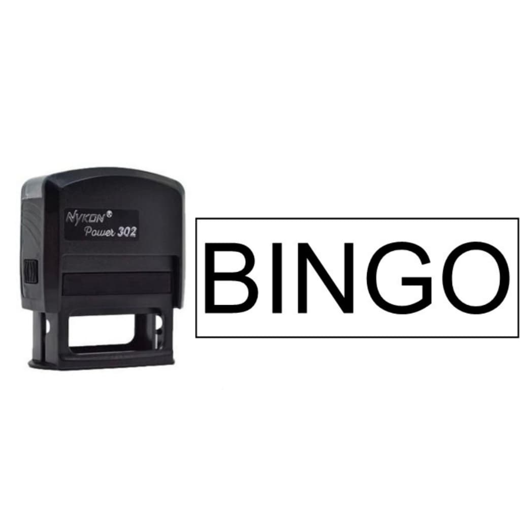 Carimbo Automático BINGO 38x14mm Tinta Preta Autoentintado Fácil de Usar