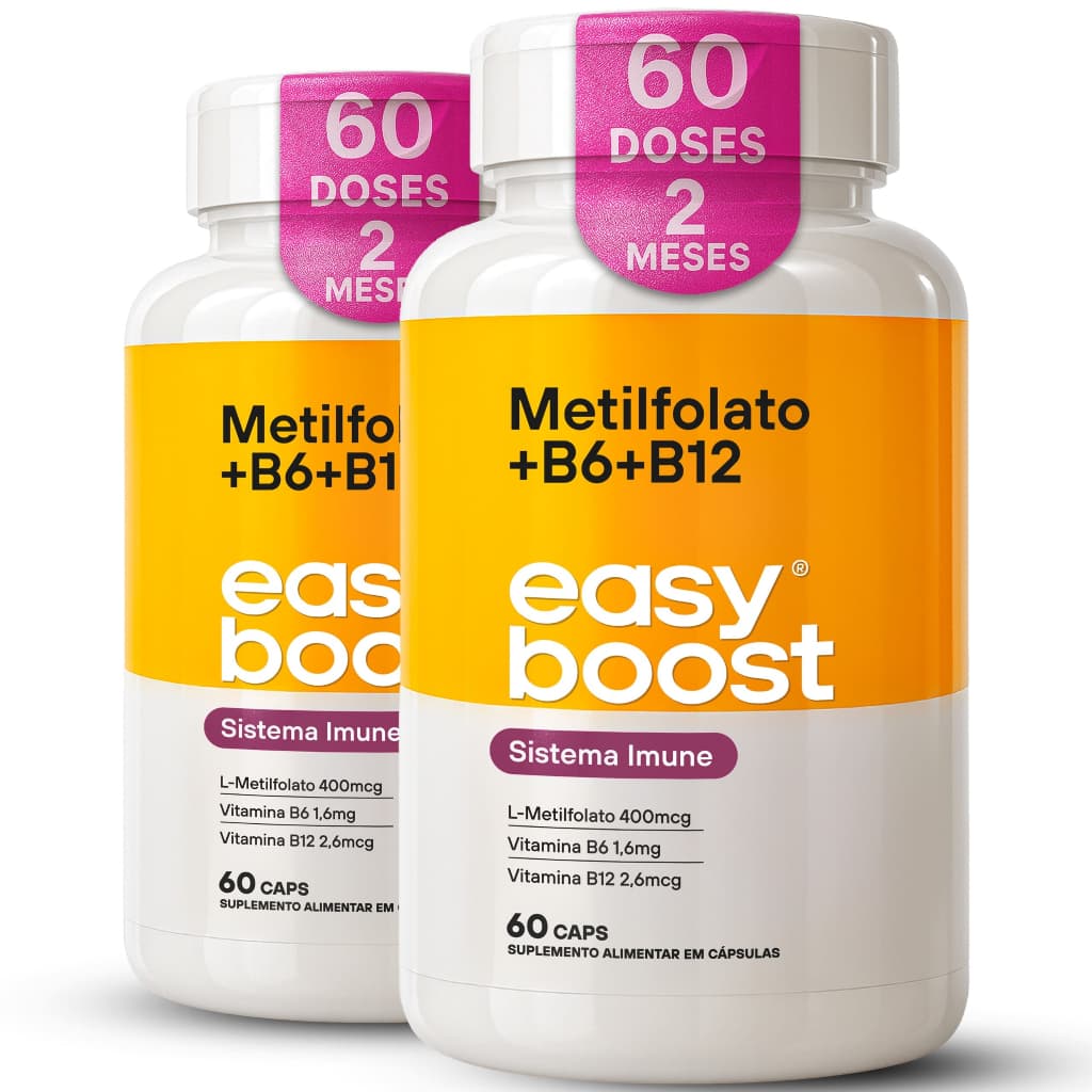L- Metilfolato de Cálcio + B6 + B12 Easy Boost Kit 2x 60 Cap Suporte Nutricional 120 cap