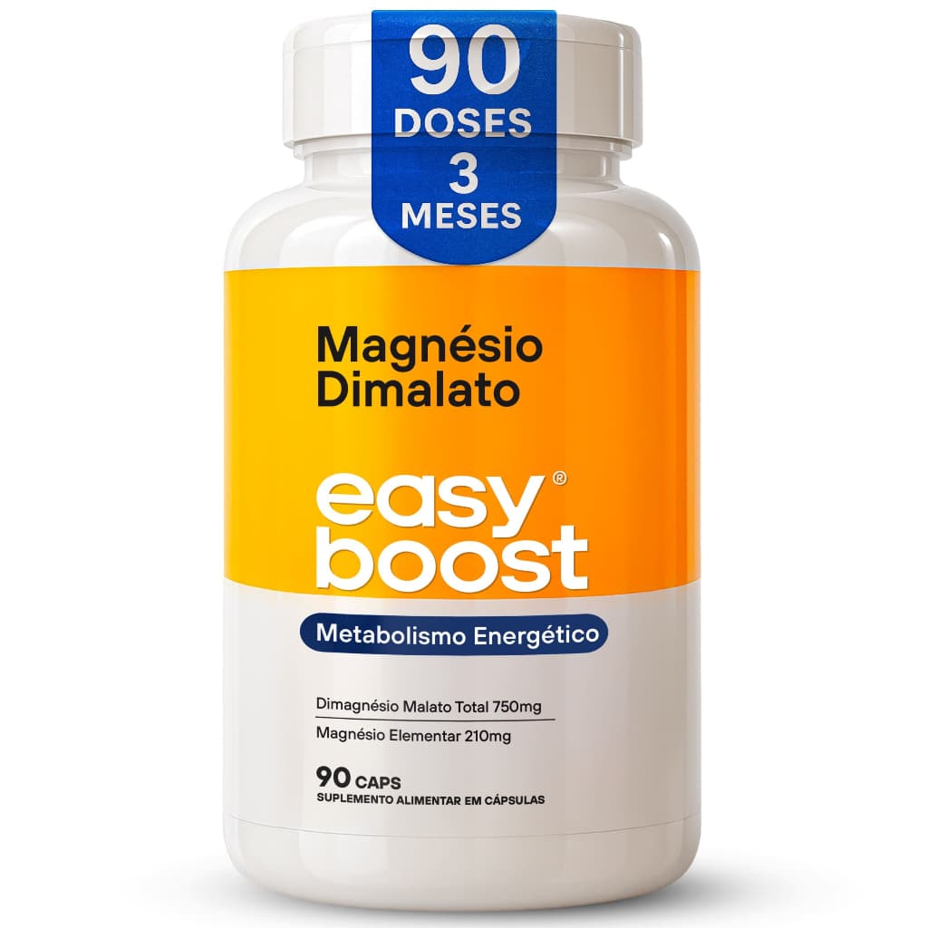 Magnésio Dimalato 100% Puro 750mg  Easy Boost 90 Caps