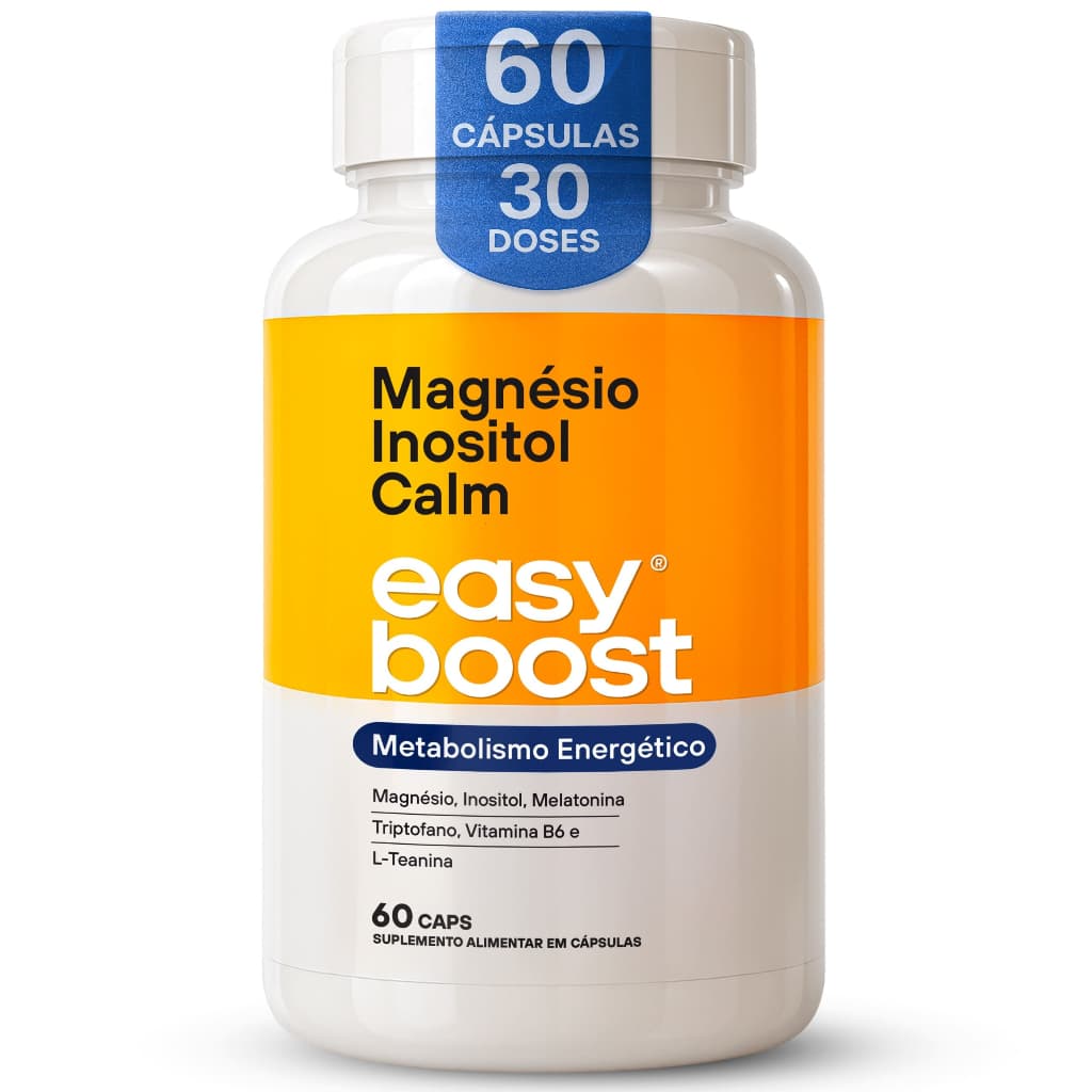 Magnésio Inositol Calm Easy Boost 60 Caps | Triptofano, Teanina, Melatonina, B6