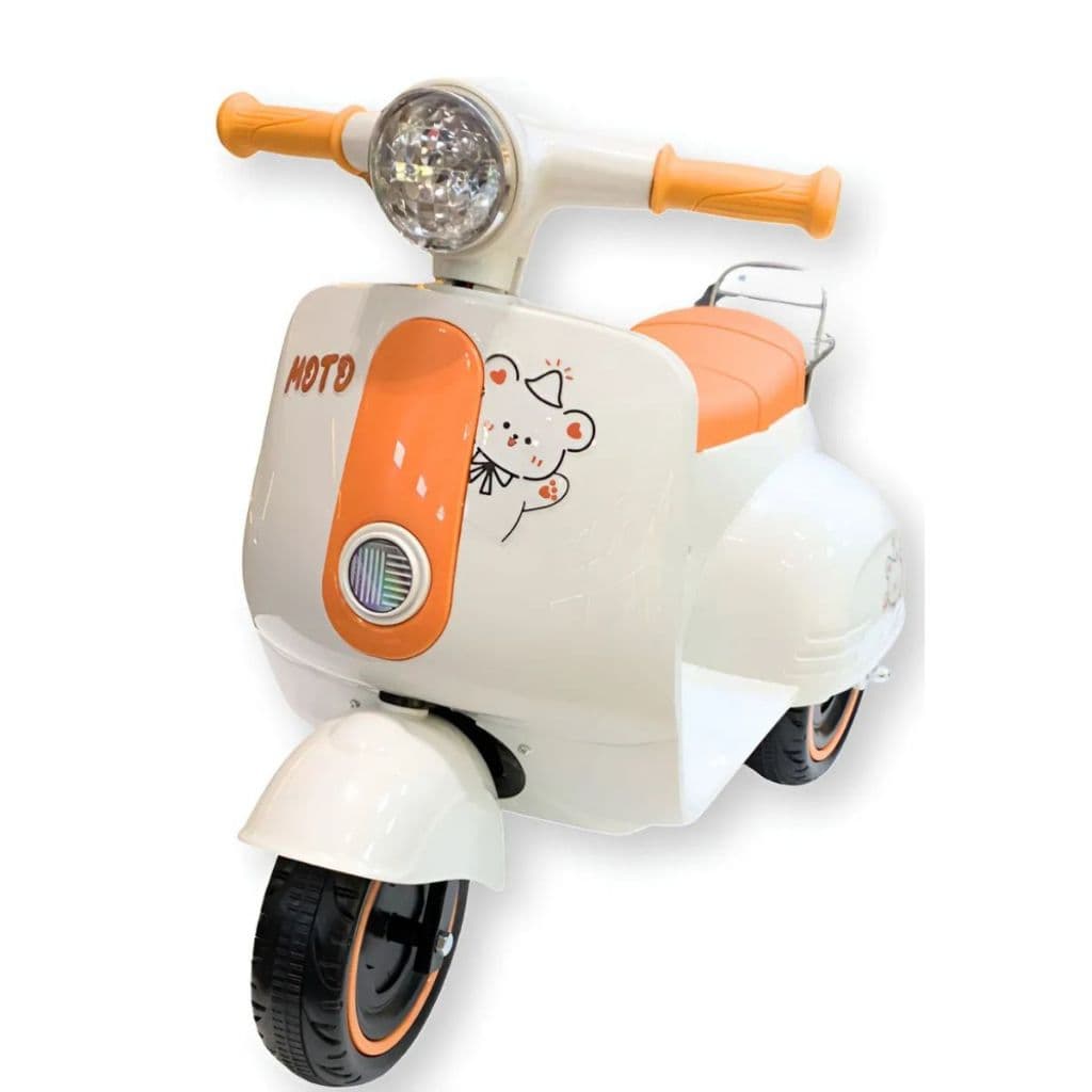 Triciclo Infantil Elétrico 6v Avespa Flash Wheels Pimpi com Luz Som Musical Acelerador no Pé
