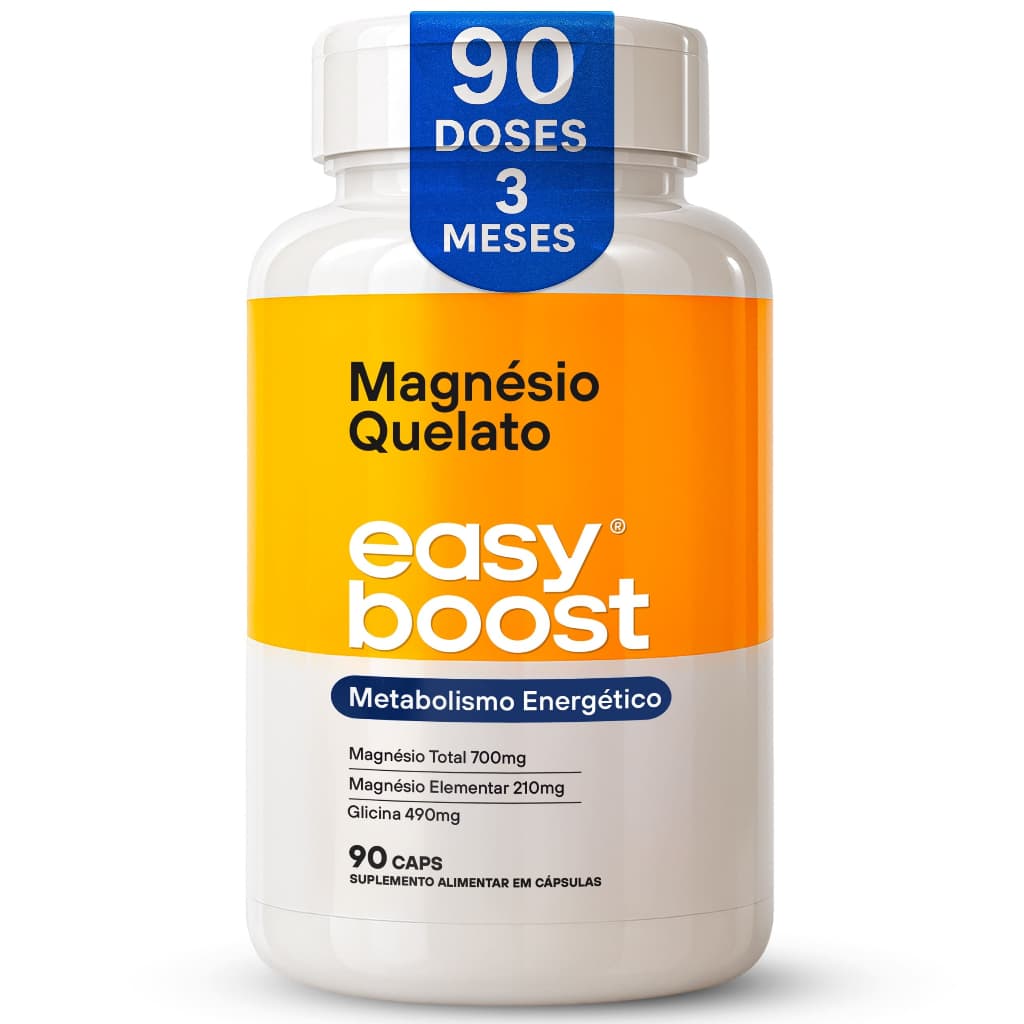 Magnésio Bisglicinato Quelado Easy Boost 90 Cápsulas | Magnésio Quelato