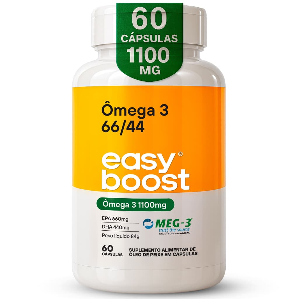 Ômega 3 66/44 Easy Boost 60 Caps | EPA 660mg + DHA 440mg | 1100mg de Omega 3