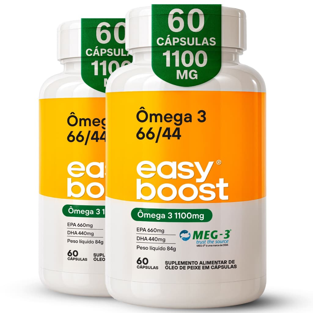 Ômega 3 66/44 Easy Boost  Kit 2x 60 Caps Cada | EPA 660mg + DHA 440mg | 120 cápsulas