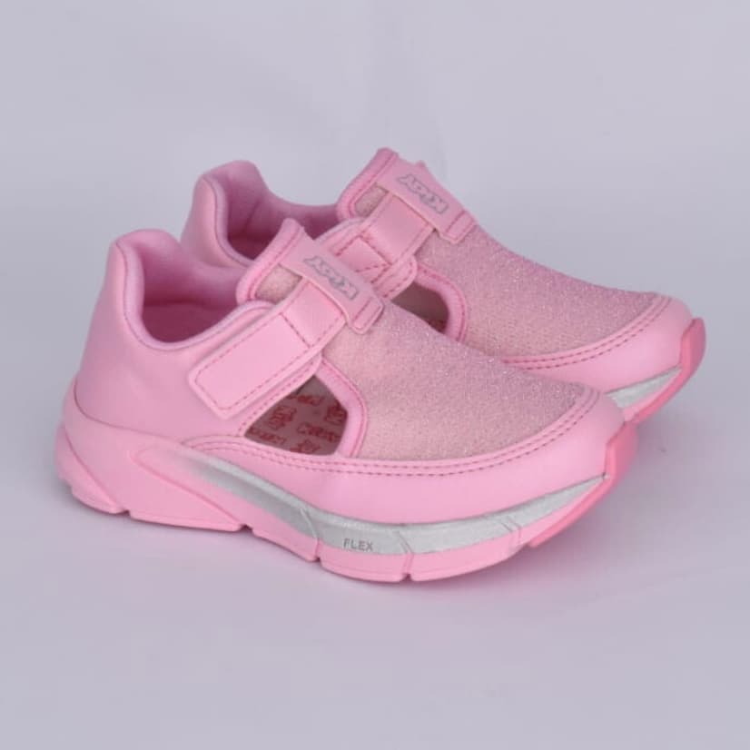 Tênis Infantil Menina Kidy Energy Baby Respitec Detalhe Metalizado Leve Confortável Casual Versátil