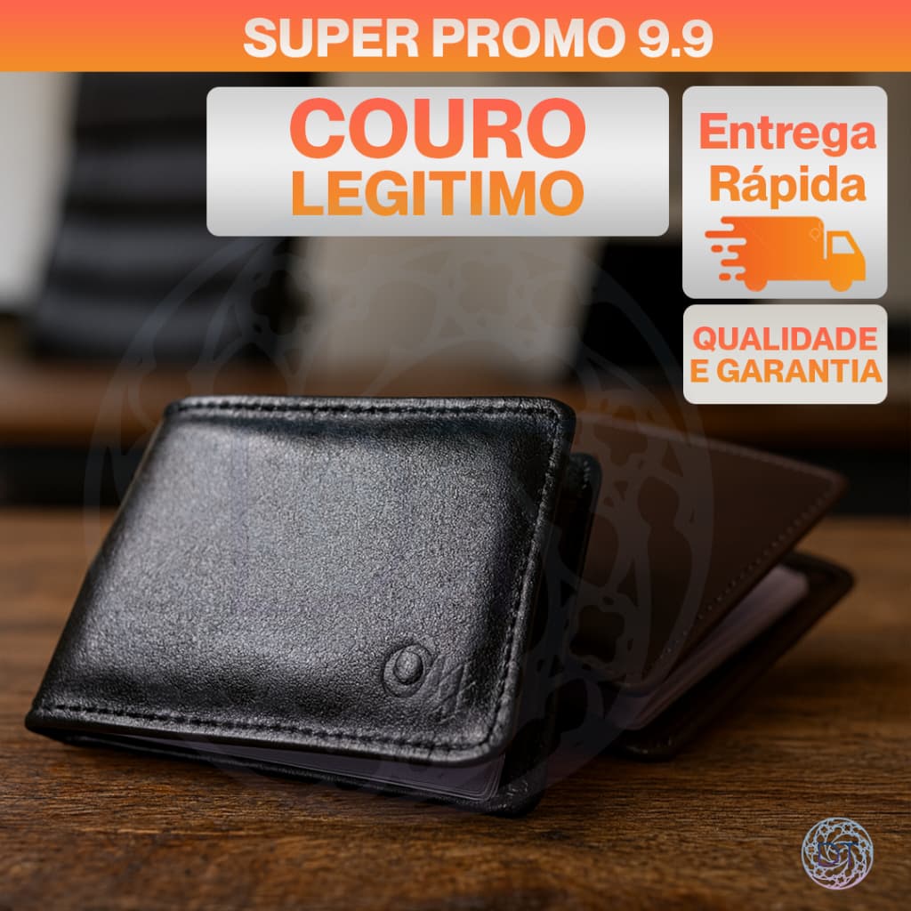 Carteira Masculina Premium em Couro Legítimo | Compacta, Sofisticada e DurávelCrie