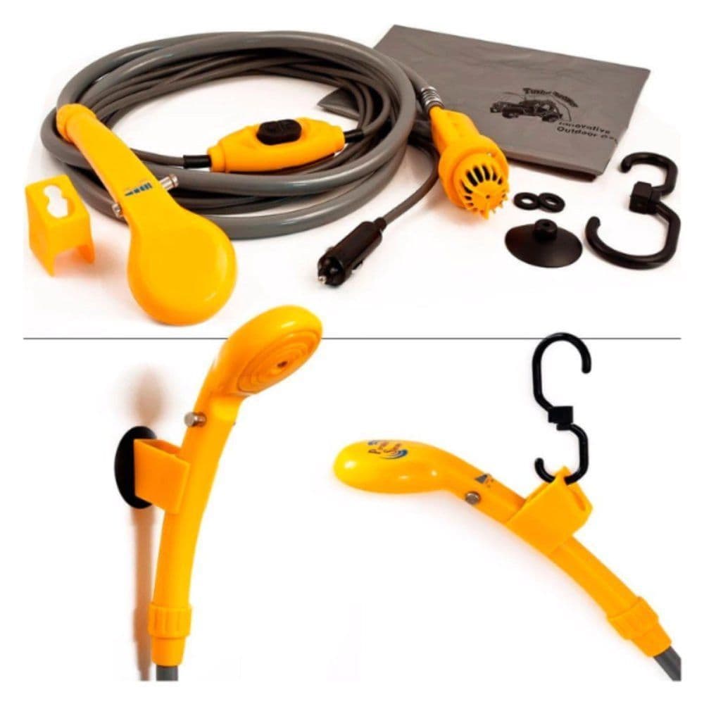 Chuveiro Ducha Portátil 12V Para Camping Carro Motorhome Praia com Bomba – Laranja