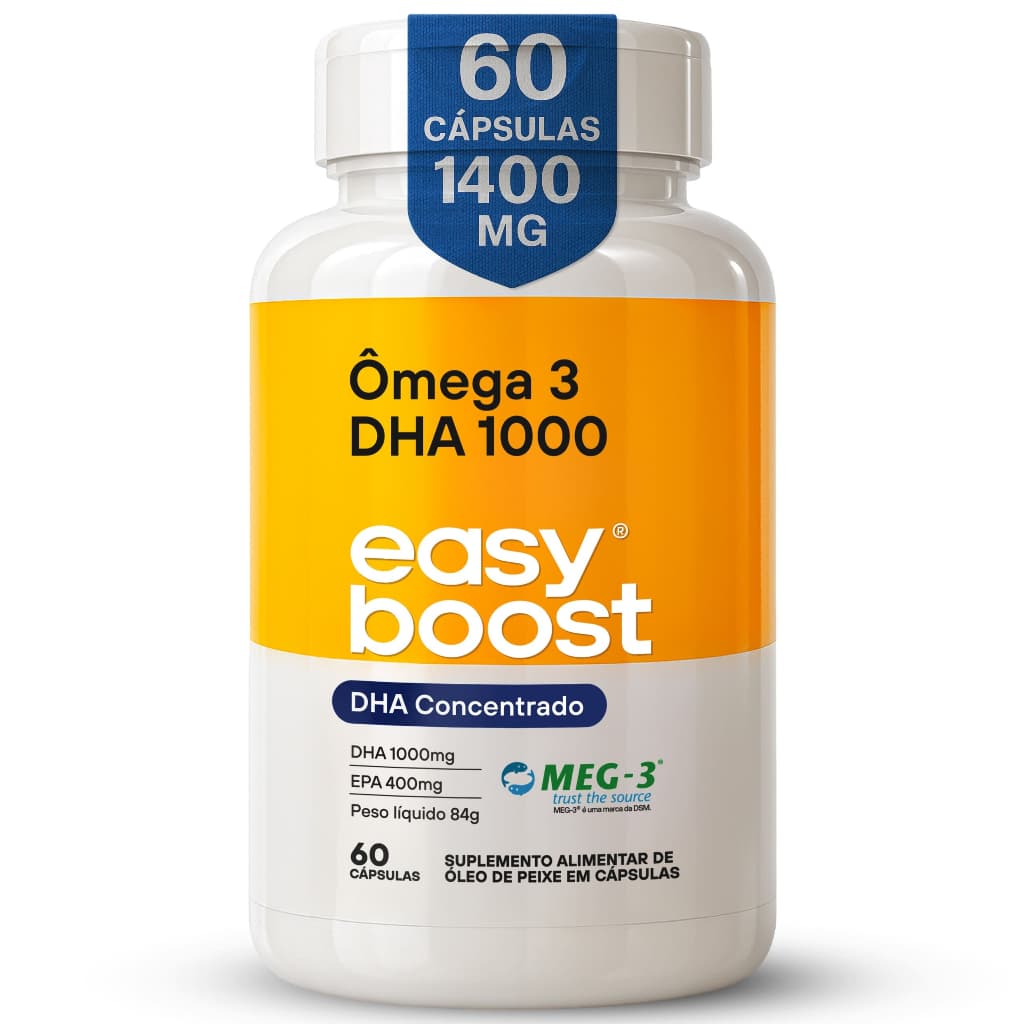 Ômega 3 DHA 1000 Easy Boost 60 Caps | DHA 1000mg + EPA 400mg