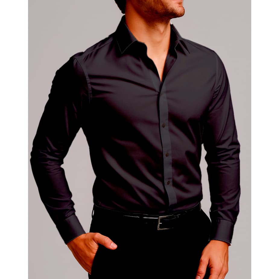 Camisa Social Masculina Slim Fit Premium Manga Longa 080