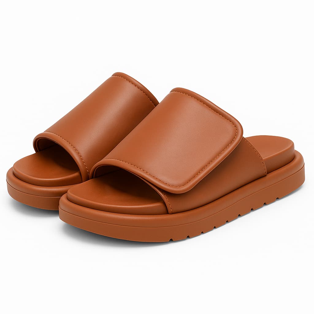 Chinelo Flat Slide Nuvem Puff Confortável Tamanco Feminino Salto Plano Moda