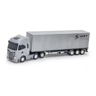 Caminhão Miniatura Iveco Carreta Baú S-way 1:30