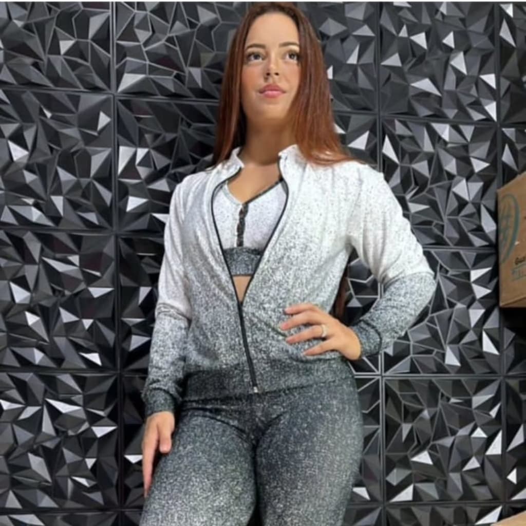 Conjunto Degrade Estilo 3 Peças Suplex - Moda Fitness e Blogueira