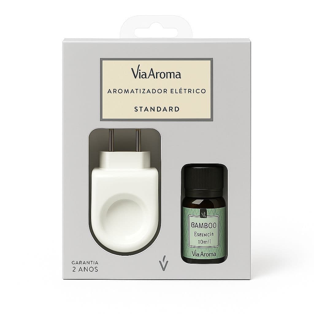 Kit Difusor Aromatizador Elétrico e Essência Original Bivolt para ambientes Via Aroma