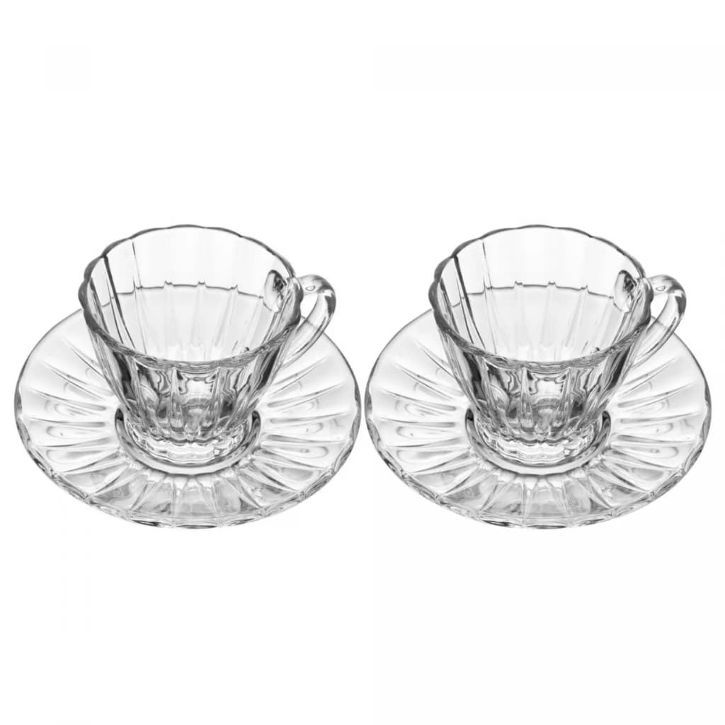 Conjunto 2 Xícaras para Café com Pires Radial 90ml Cristal - Lyor