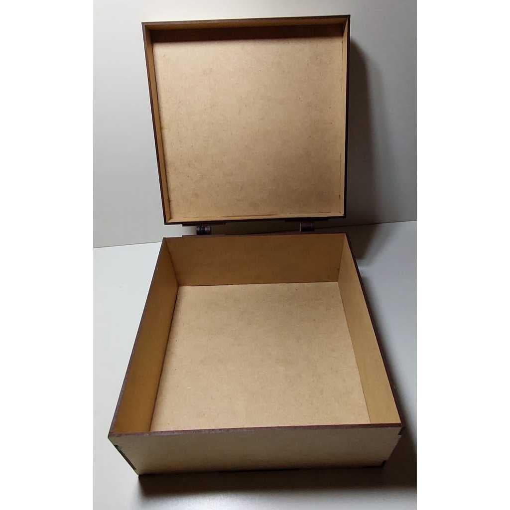 Caixa lisa organizadora em mdf cru  20x20x10