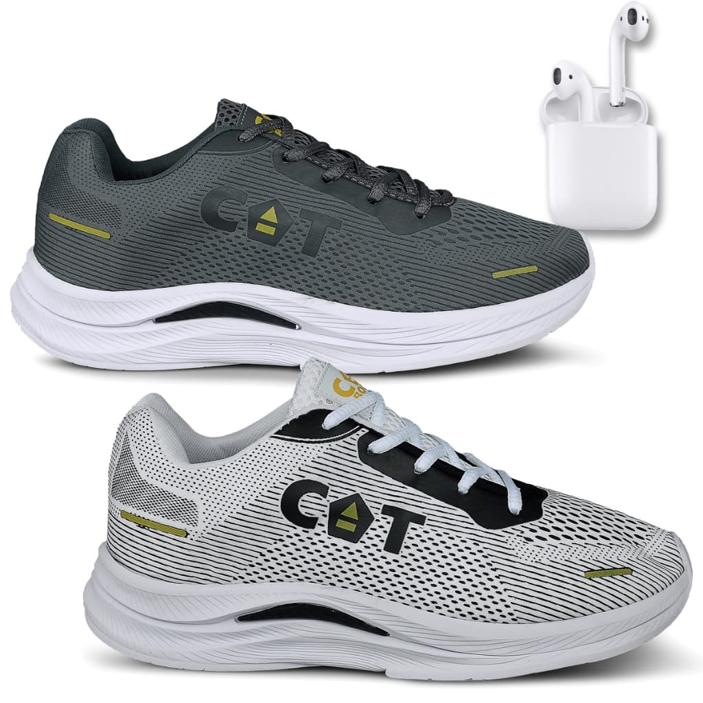 Kit 2 Tênis Masculino Catboots High Caminhada Academia Corrida Treino + Fone LojaEvolution