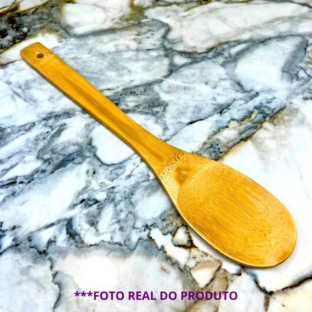 👉Colher de Bambu 30cm Linha Pro Ecológica Para Restaurante e Casa-🚀 Envio imediato.