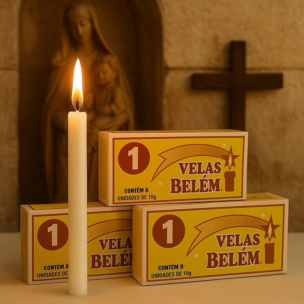 Velas Palitos Parafina Brancas  Nº1 | Kit c/ 6, 12 ou 24 Caixinhas