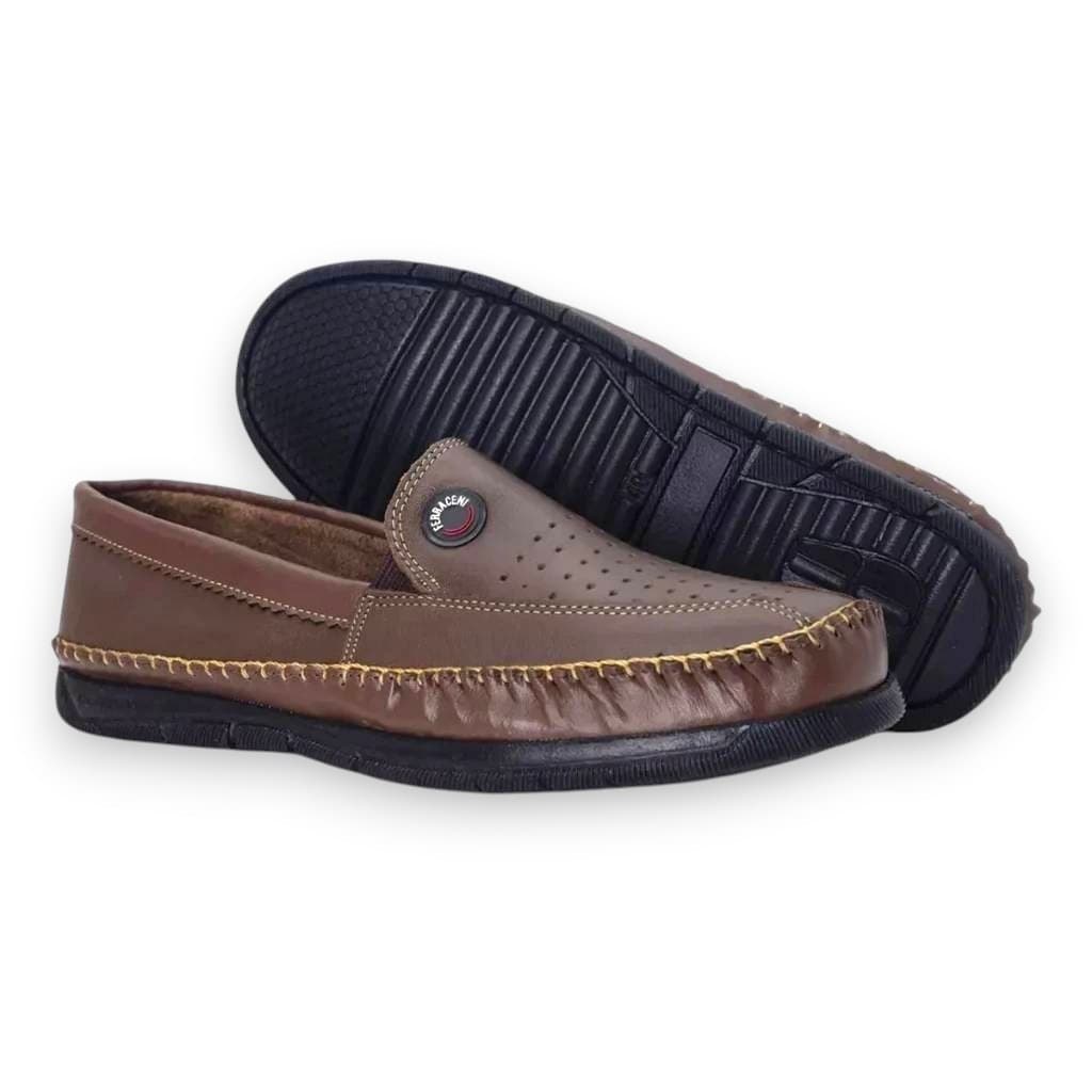 Mocassim Masculino Casual Social e Trabalho Confortável Couro Sintético Leve Solado Antiderrapante Resistente