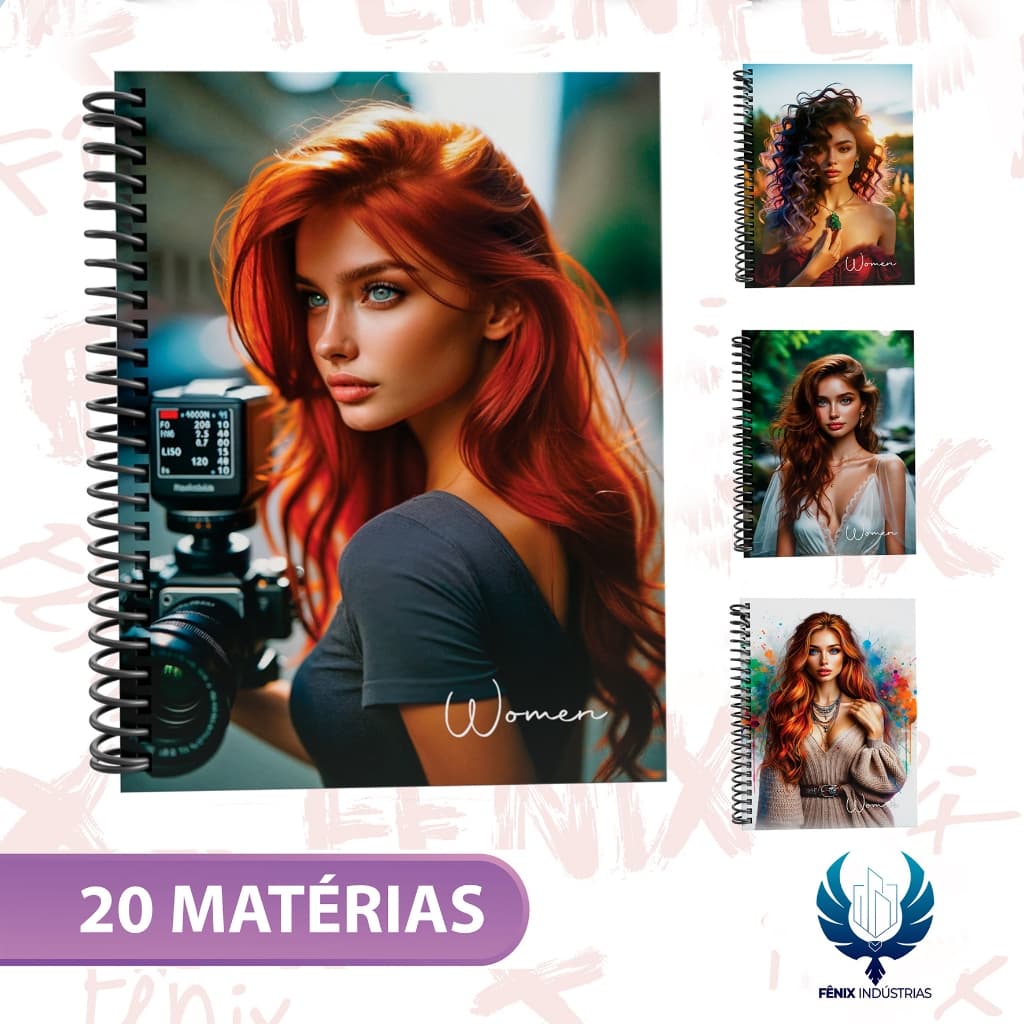 Caderno Universitário Capa Dura Decorado – Linha Women 💼🌸