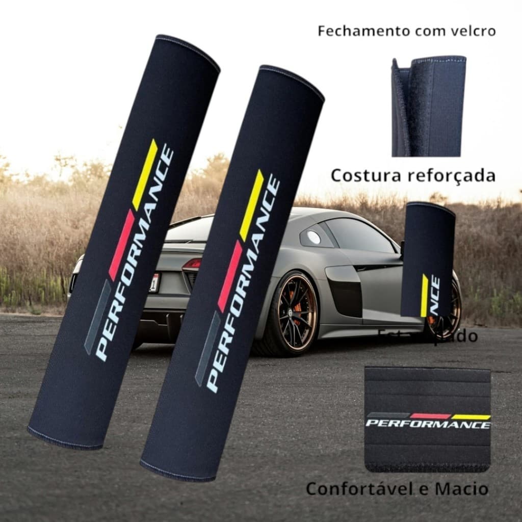 Protetor de Cinto de Segurança Estampa AlemanhaTuning Almofada Capa Macio e Confortável Preto SK