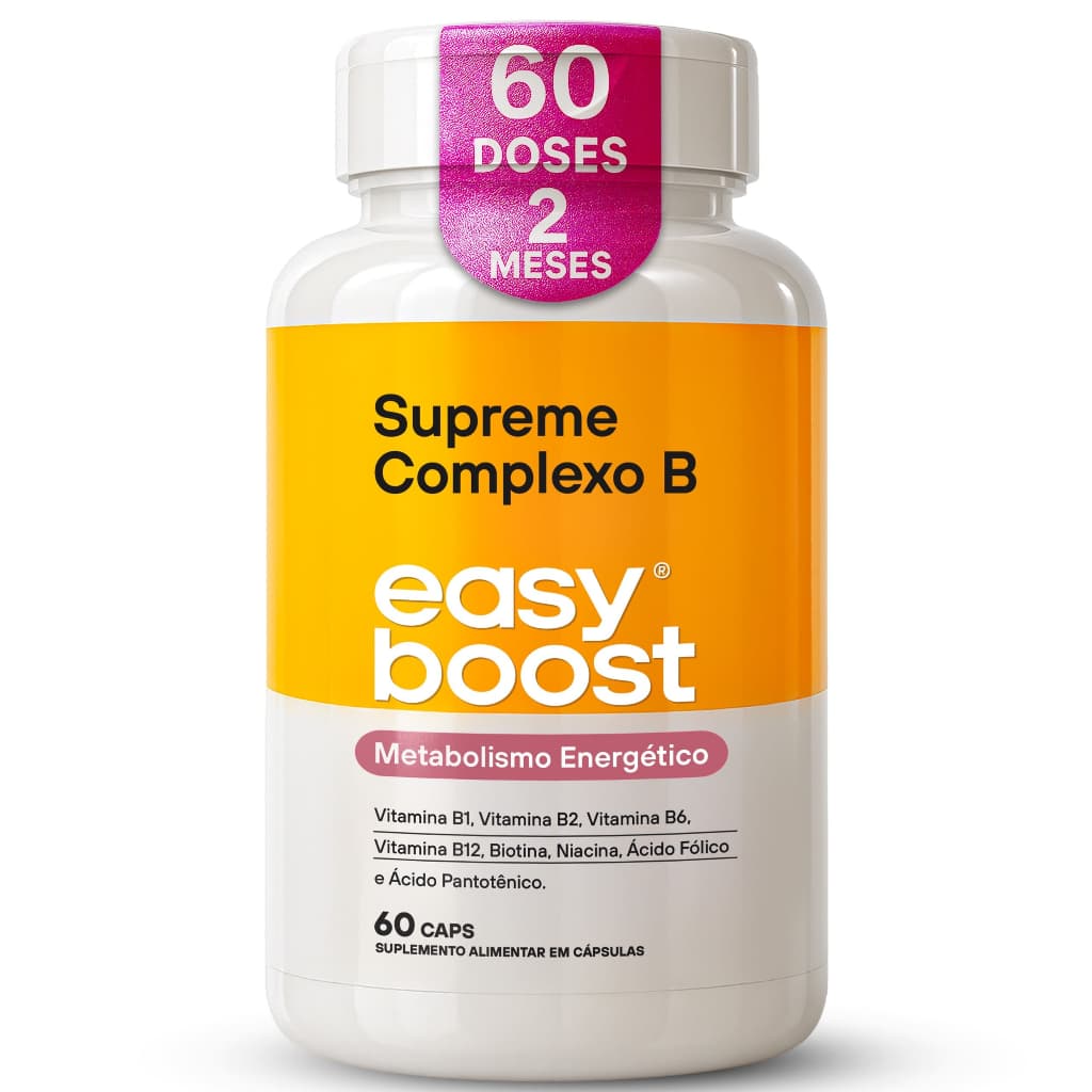Vitaminas Complexo B Easy Boost Concentrado Supreme 60 Caps B1 B2 B3 B5 B6 B7 B9 e B12