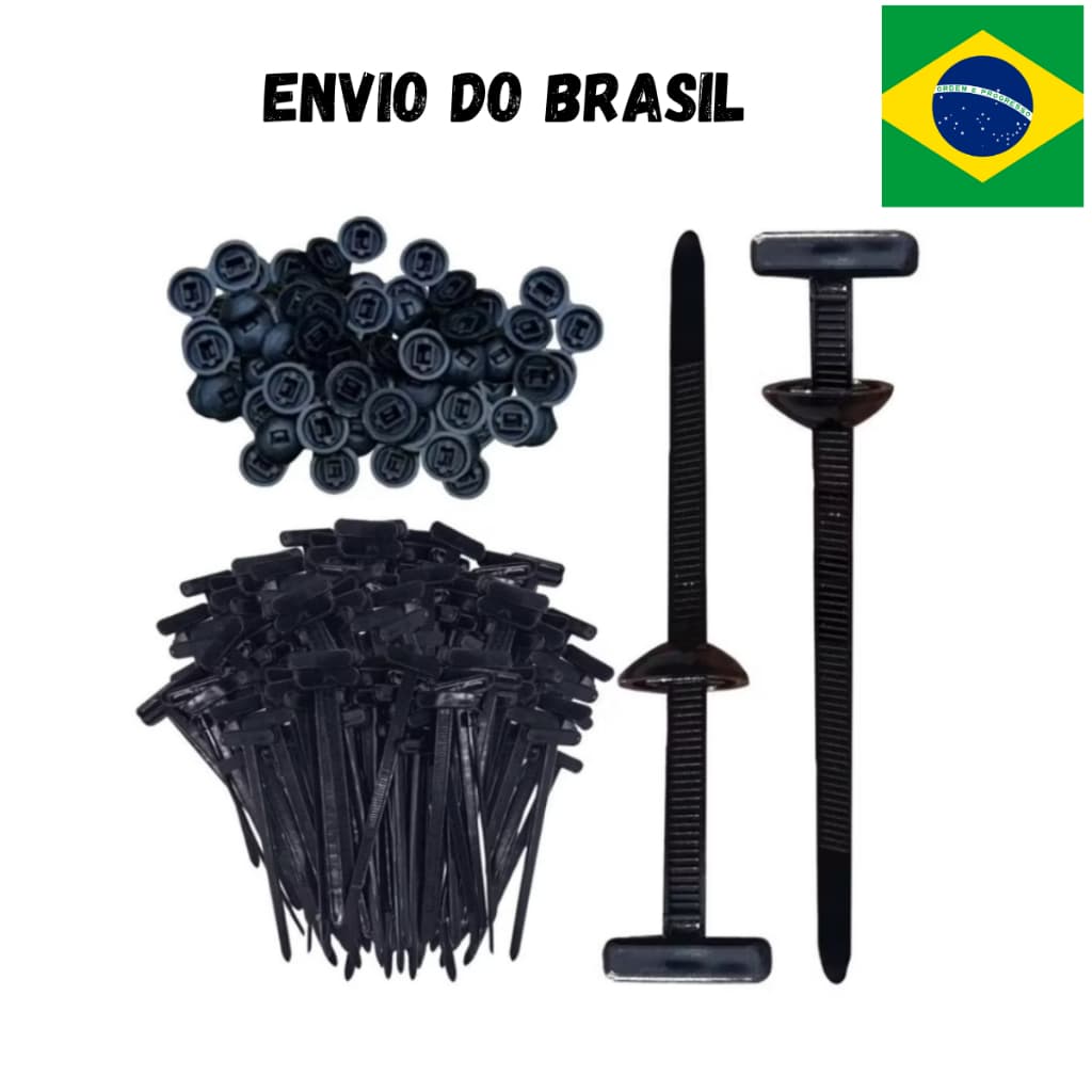 Kit Abraçadeiras Fivela De Nylon T Plástica Universal Com Travamento Automático Para Carro