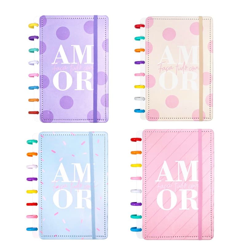 Caderno de Disco Inteligente  A5, B5 E A4 Capa Dura com  Diversas Cores - Alta Qualidade, 80 Fls Pautada ESCOLHA O SEU