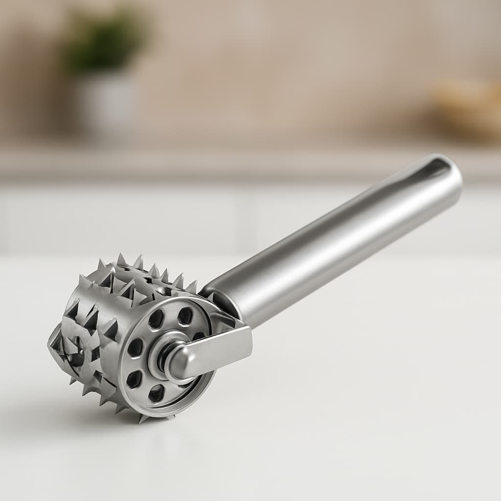 1 peça Amaciador Batedor de Carne Bife Com Furador Manual Aço Inox