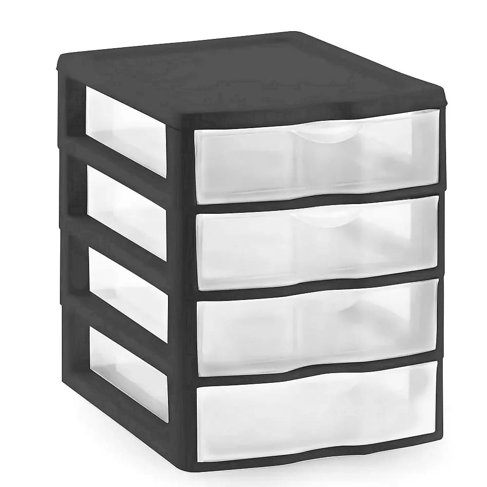 Gaveteiro Plástico Nitron Resistente com 4 Gavetas para Organização Compacta